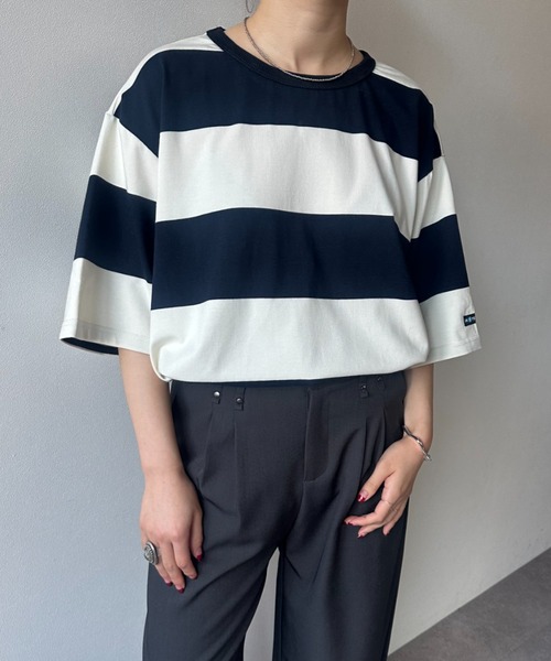 OK YESTERDAY(オッケーイエスタデイ)の「ワイドボーダーTシャツ(Tシャツ/カットソー・レディース・グレー/ネイビー/ブラック・MEDIUM/LARGE)」の22枚目の写真