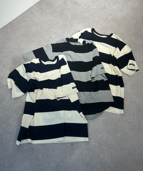 OK YESTERDAY(オッケーイエスタデイ)の「ワイドボーダーTシャツ(Tシャツ/カットソー・レディース・グレー/ネイビー/ブラック・MEDIUM/LARGE)」の11枚目の写真