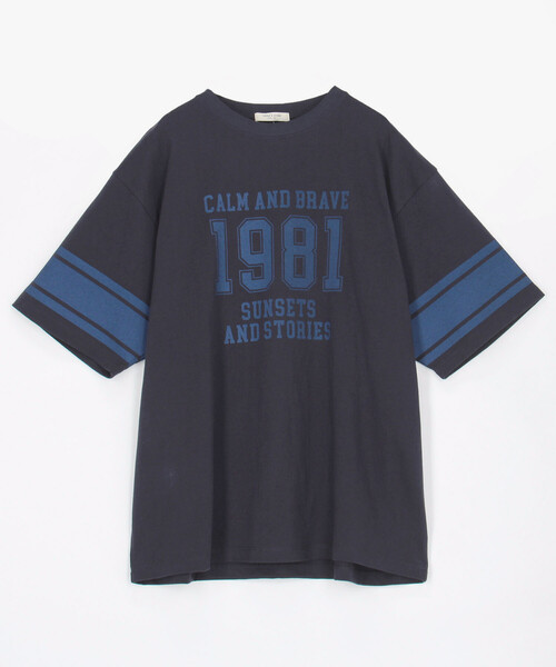 FREAK'S STORE（フリークスストア）の「カレッジ ナンバリングTシャツ/ナンバーTシャツ（Tシャツ/カットソー・レディース・ワインレッド/オフホワイト/ネイビー・ﾌﾘ-）」の3枚目の写真