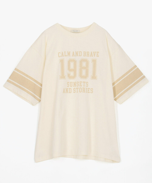 FREAK'S STORE（フリークスストア）の「カレッジ ナンバリングTシャツ/ナンバーTシャツ（Tシャツ/カットソー・レディース・ワインレッド/オフホワイト/ネイビー・ﾌﾘ-）」の2枚目の写真