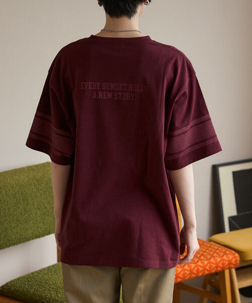 FREAK'S STORE（フリークスストア）の「カレッジ ナンバリングTシャツ/ナンバーTシャツ（Tシャツ/カットソー・レディース・ワインレッド/オフホワイト/ネイビー・ﾌﾘ-）」の11枚目の写真