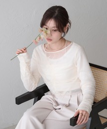 raffime（ラフィミー）の「【Raffime】【2点セット】チュールレイヤードニュアンスシアーニット（ニット/セーター）」