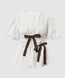PUFF SLEEVE TOP WITH TIE DETAILS