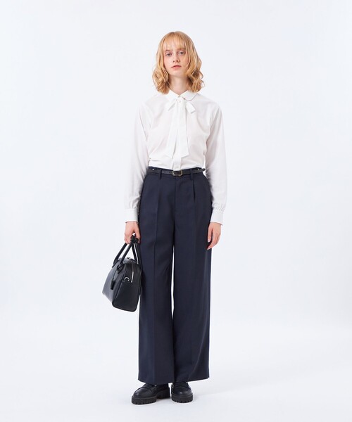 MACKINTOSH PHILOSOPHY(マッキントッシュ フィロソフィー)の「【TROTTER(トロッター)シリーズ】リボンタイシャツ(シャツ/ブラウス・レディース・パープル系その他6/ダークネイビー/オフホワイト・36/34/38)」の10枚目の写真
