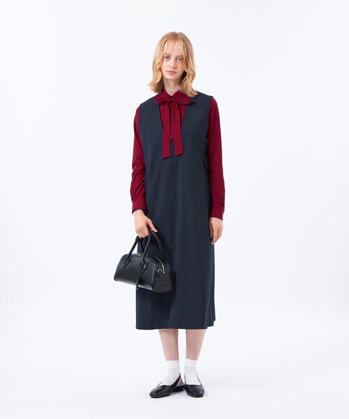 MACKINTOSH PHILOSOPHY(マッキントッシュ フィロソフィー)の「【TROTTER(トロッター)シリーズ】リボンタイシャツ(シャツ/ブラウス・レディース・パープル系その他6/ダークネイビー/オフホワイト・36/34/38)」の12枚目の写真