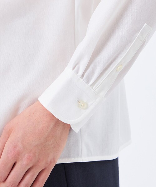 MACKINTOSH PHILOSOPHY(マッキントッシュ フィロソフィー)の「【TROTTER(トロッター)シリーズ】リボンタイシャツ(シャツ/ブラウス・レディース・パープル系その他6/ダークネイビー/オフホワイト・36/34/38)」の4枚目の写真
