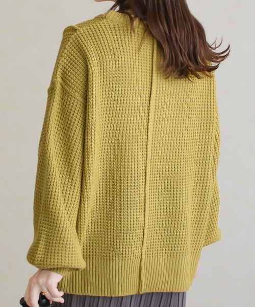 NYLAUS(ナイラス)の「【SG】ワッフルニット トップス プルオーバー(ニット/セーター・レディース・アイボリー/チャコールグレー・FREE)」の18枚目の写真