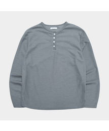 コンフォートベーシックヘンリーネックセミオーバーフィットコットンロングスリーブデイリーTシャツ_3COLOR