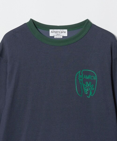 AMERICANA(アメリカーナ)の「<Americana>ロゴ リンガーTシャツ(Tシャツ/カットソー・レディース・ネイビー・FREE)」の8枚目の写真