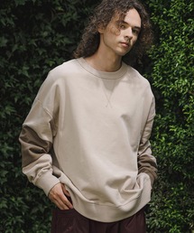 msw1942- Asymmetric Color Sweat Crewneck スウェット(A76926cmb)