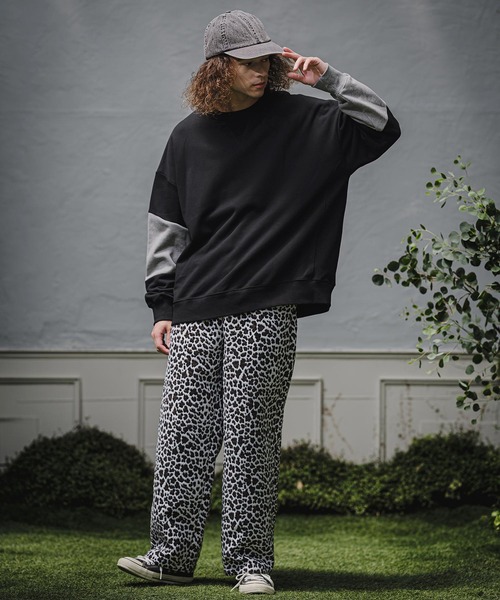 CAMBIO(カンビオ)の「msw1942- Asymmetric Color Sweat Crewneck スウェット(A76926cmb)(スウェット・メンズ・ブラック/ブラウン系その他/ミックスグレー/ライトベージュ・L/M/S)」の7枚目の写真