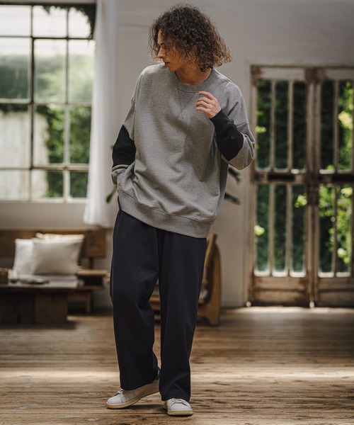 CAMBIO(カンビオ)の「msw1942- Asymmetric Color Sweat Crewneck スウェット(A76926cmb)(スウェット・メンズ・ブラック/ブラウン系その他/ミックスグレー/ライトベージュ・L/M/S)」の11枚目の写真