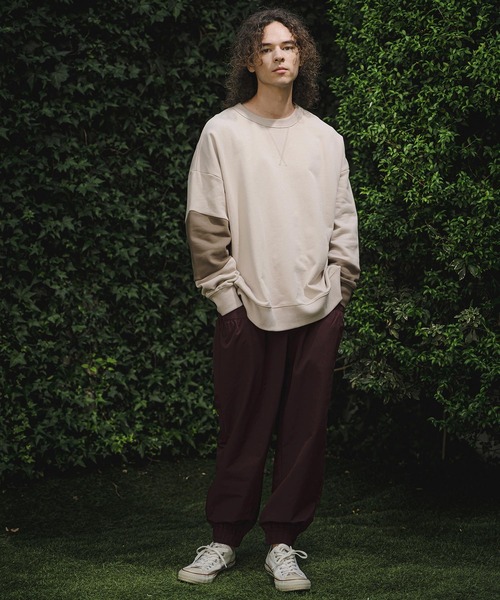 CAMBIO(カンビオ)の「msw1942- Asymmetric Color Sweat Crewneck スウェット(A76926cmb)(スウェット・メンズ・ブラック/ブラウン系その他/ミックスグレー/ライトベージュ・L/M/S)」の15枚目の写真
