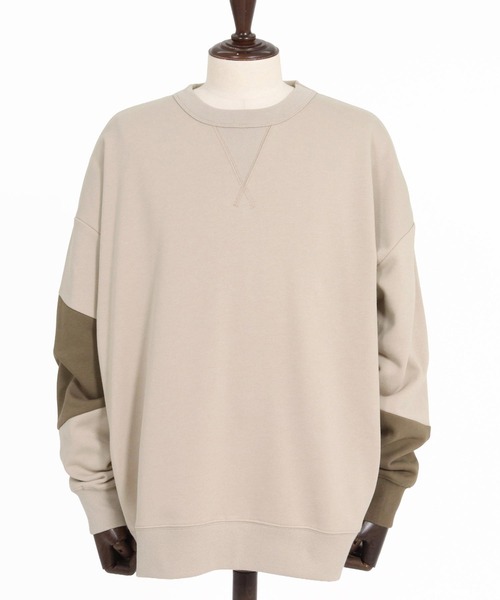 CAMBIO(カンビオ)の「msw1942- Asymmetric Color Sweat Crewneck スウェット(A76926cmb)(スウェット・メンズ・ブラック/ブラウン系その他/ミックスグレー/ライトベージュ・L/M/S)」の21枚目の写真