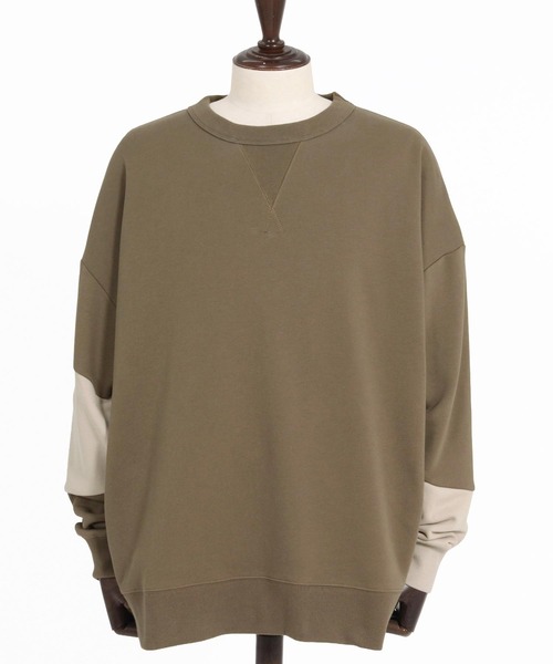 CAMBIO(カンビオ)の「msw1942- Asymmetric Color Sweat Crewneck スウェット(A76926cmb)(スウェット・メンズ・ブラック/ブラウン系その他/ミックスグレー/ライトベージュ・L/M/S)」の22枚目の写真
