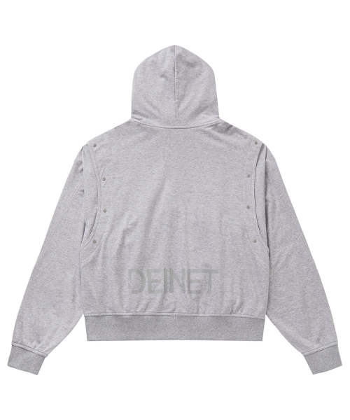 DEINET(ダイニット)の「METAL DETAIL HOOD ZIP UP IN MELANGE GREY(パーカー・レディース・その他・FREE)」の2枚目の写真