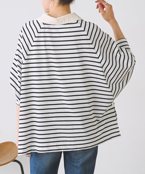 BEARDSLEY(ビアズリー)の「スキッパードルマンカットソー(Tシャツ/カットソー・レディース・ホワイト/ブラック・FREE)」の22枚目の写真