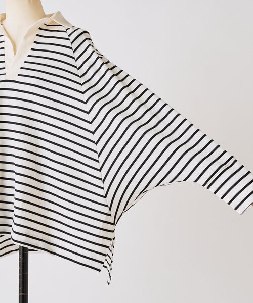 BEARDSLEY(ビアズリー)の「スキッパードルマンカットソー(Tシャツ/カットソー・レディース・ホワイト/ブラック・FREE)」の12枚目の写真