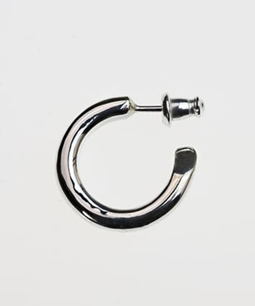 WAKAN SILVER SMITH(ワカンシルバースミス)の「【WAKAN SILVER SMITH】PI-002 Round earring (Small) 線径3.5mm (左耳用)(ピアス(片耳用)・メンズ・シルバー・FREE)」の1枚目の写真