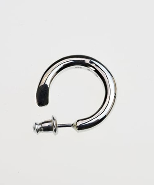 WAKAN SILVER SMITH(ワカンシルバースミス)の「【WAKAN SILVER SMITH】PI-002 Round earring (Small) 線径3.5mm (左耳用)(ピアス(片耳用)・メンズ・シルバー・FREE)」の2枚目の写真