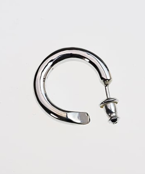 WAKAN SILVER SMITH(ワカンシルバースミス)の「【WAKAN SILVER SMITH】PI-002 Round earring (Small) 線径3.5mm (左耳用)(ピアス(片耳用)・メンズ・シルバー・FREE)」の4枚目の写真