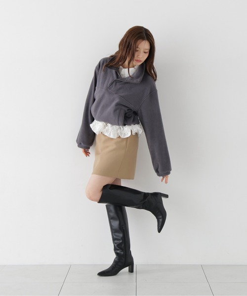 PROPORTION BODY DRESSING（プロポーションボディドレッシング）の「＜ａ＞フリースプルオーバー / 1216260004（その他トップス・レディース・ダークグレー/ホワイト系その他・FREE）」の4枚目の写真