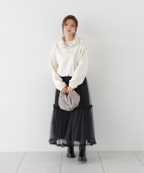 PROPORTION BODY DRESSING（プロポーションボディドレッシング）の「＜ａ＞フリースプルオーバー / 1216260004（その他トップス・レディース・ダークグレー/ホワイト系その他・FREE）」の12枚目の写真