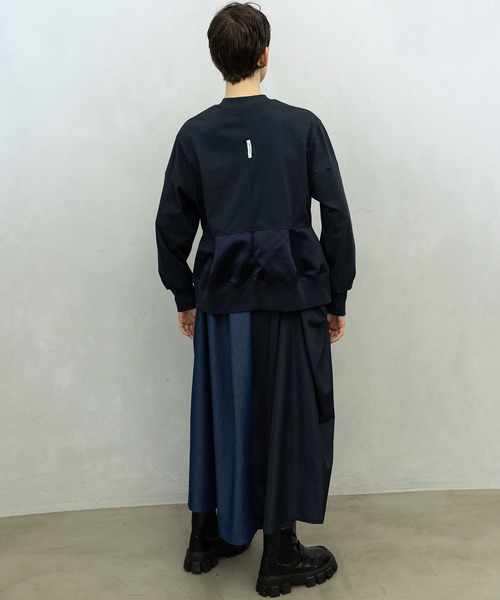 MARECHAL TERRE(マルシャルテル)の「デニム切替えデザインスカート(スカート・レディース・カーキ/ネイビー/ブラック/グレー・MEDIUM)」の9枚目の写真
