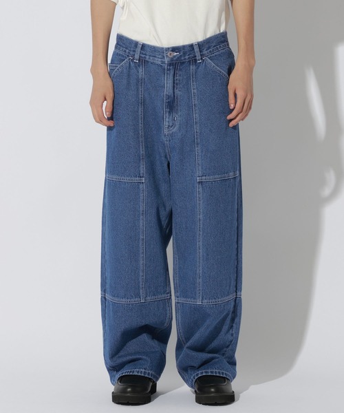 LAKOLE（ラコレ）の「切替ダブルニーデニムパンツ / 1051130（デニムパンツ・メンズ・ブルー/ブラック・LARGE/MEDIUM）」の12枚目の写真