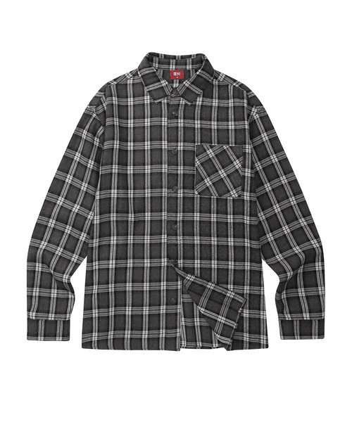 DESIRED(デシレッド)の「ブラッシュド オーバーサイズ チェックシャツ-FFSK5411D09(シャツ/ブラウス・レディース・ダークグレー・MEDIUM/LARGE/X-LARGE)」の1枚目の写真