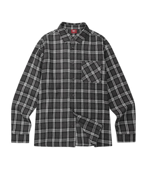 DESIRED(デシレッド)の「ブラッシュド オーバーサイズ チェックシャツ-FFSK5411D09(シャツ/ブラウス・レディース・ダークグレー・MEDIUM/LARGE/X-LARGE)」の2枚目の写真