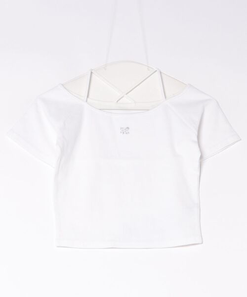 EMODA(エモダ)の「2WAY STRING RIB TOPS(Tシャツ/カットソー・レディース・グレー/ホワイト・FREE)」の1枚目の写真