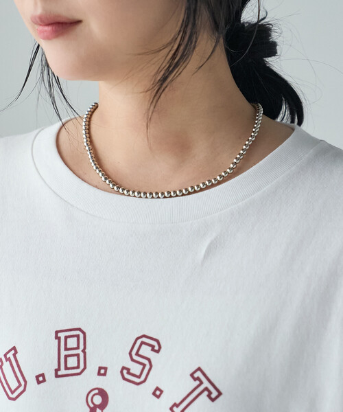FREAK'S STORE（フリークスストア）の「フロッキープリント カレッジロゴロンT/フロッキーロゴTシャツ（Tシャツ/カットソー・レディース・レッド/ネイビー/オフホワイト・ﾌﾘ-）」の16枚目の写真