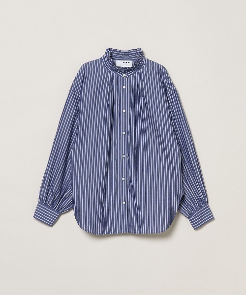 three dots(スリードッツ)の「ウォッシュドコットン ギャザーシャツ(シャツ/ブラウス・レディース・ブルー系その他2/チャコール/ブルー系その他/ホワイト・SMALL)」の20枚目の写真