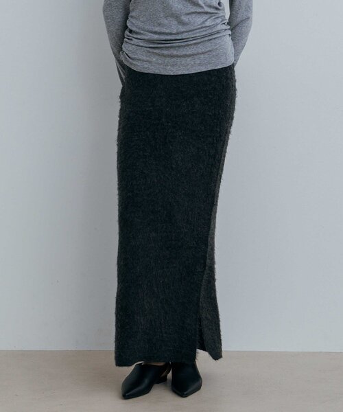 NUE(ヌエ)の「〈NUE〉サイドボタンニットスカート(スカート・レディース・チャコールグレー/モカ・SMALL/MEDIUM)」の1枚目の写真