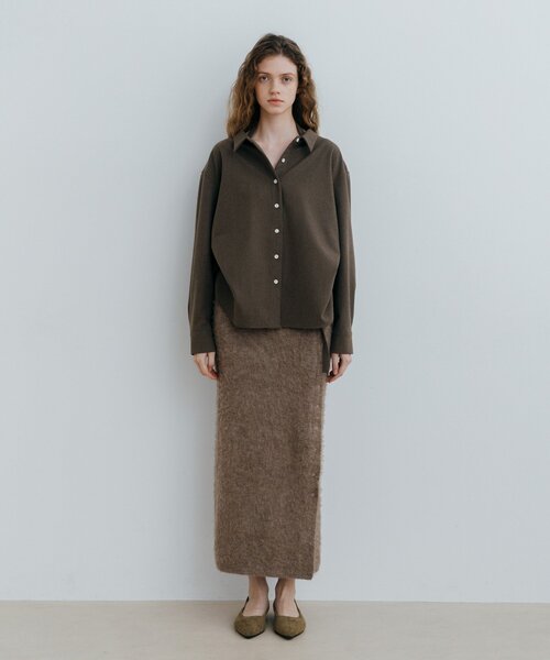 NUE(ヌエ)の「〈NUE〉サイドボタンニットスカート(スカート・レディース・チャコールグレー/モカ・SMALL/MEDIUM)」の12枚目の写真