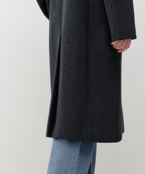 MUSINSA STANDARD WOMAN（ムシンサスタンダードウーマン）の「ウィメンズカシミヤブレンドアウトポケットシングルコート[チャコールグレー]（チェスターコート・レディース・その他・MEDIUM/LARGE/X-SMALL/SMALL）」の8枚目の写真