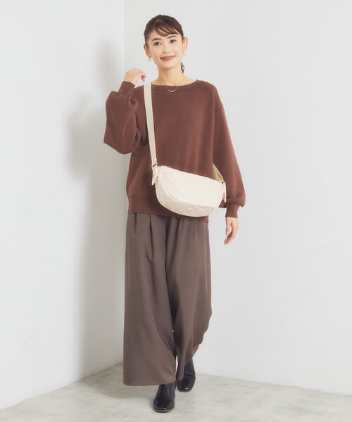 ITS'DEMO(イッツデモ)の「【撥水】ダイヤ柄キルティングショルダーバッグ(ショルダーバッグ・レディース・ブラック/アイボリー/ブラウン系その他・00)」の5枚目の写真