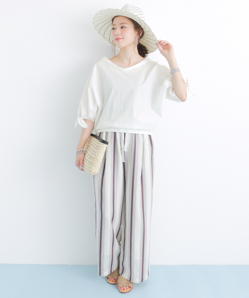 URBAN RESEARCH(アーバンリサーチ)の「UR タイプライター袖リボンブラウス(シャツ/ブラウス・レディース・サックスブルー/オフホワイト/ライトグレー・FREE)」の5枚目の写真