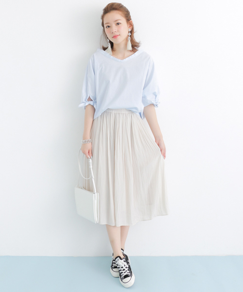 URBAN RESEARCH(アーバンリサーチ)の「UR タイプライター袖リボンブラウス(シャツ/ブラウス・レディース・サックスブルー/オフホワイト/ライトグレー・FREE)」の8枚目の写真