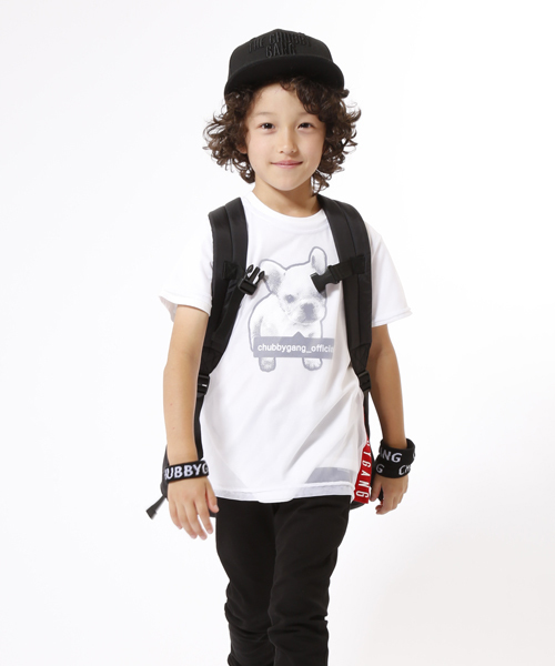 CHUBBYGANG（チャビーギャング）の「タグフレンチブルプリント半袖Tシャツ（Tシャツ/カットソー・キッズ・ライトグレー/ブラック/ホワイト・150/140/160/100/120/110/130）」の2枚目の写真