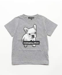 CHUBBYGANG | タグフレンチブルプリント半袖Tシャツ(Tシャツ/カットソー)