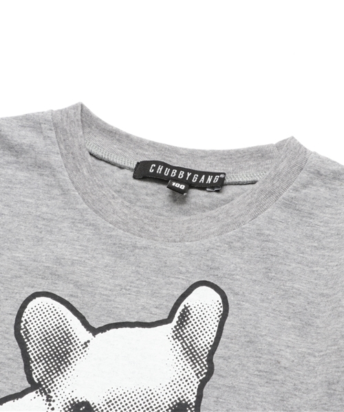 CHUBBYGANG（チャビーギャング）の「タグフレンチブルプリント半袖Tシャツ（Tシャツ/カットソー・キッズ・ライトグレー/ブラック/ホワイト・150/140/160/100/120/110/130）」の5枚目の写真