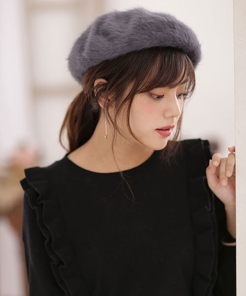 NANO universe（ナノユニバース）の「【CLASSY. 12月号掲載】 シャギーベレー（ハンチング/ベレー帽・レディース・グレイッシュベージュ/ネイビー/グレー/ホワイト・FREE）」の3枚目の写真