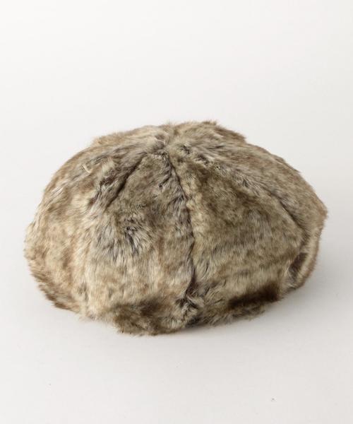 Another Edition(アナザーエディション)の「フェイクファーモコモコベレー帽/AEBFC モコモコ BRT◆(ハンチング/ベレー帽・レディース・ナチュラル/ブラウン・FREE)」の2枚目の写真