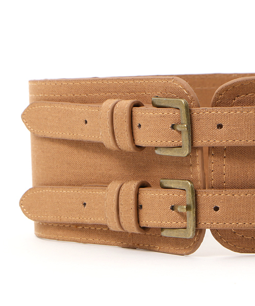 WEGO（ウィゴー）の「DISPARK/ダブルワイドベルト（ベルト・レディース・アイボリー/ブラック/レッド/キャメル・FREE）」の6枚目の写真