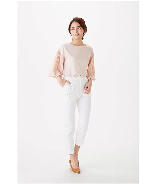 IEDIT(イディット)の「IEDITレーベルコレクション リヨセル混ストレッチ素材の洗練シルエットテーパードパンツ(その他パンツ・レディース・ホワイト/オレンジ・9/10/6/8/5/7/16/13/15 /4/3/1/2/11)」の10枚目の写真