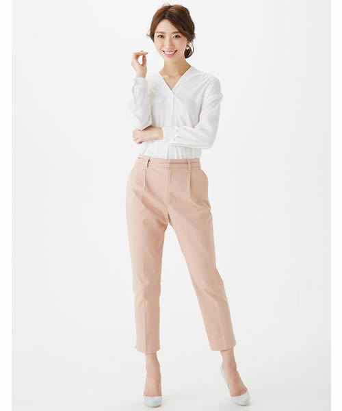 IEDIT(イディット)の「IEDITレーベルコレクション リヨセル混ストレッチ素材の洗練シルエットテーパードパンツ(その他パンツ・レディース・ホワイト/オレンジ・9/10/6/8/5/7/16/13/15 /4/3/1/2/11)」の9枚目の写真