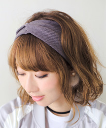 14+ | 薄手生地シンプル無地絞り風ヘアバンド(ヘアバンド)