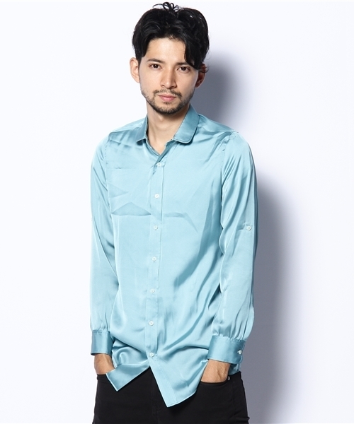 603（ロクマルサン）の「603 サテンラウンドシャツ（シャツ/ブラウス・メンズ・ライトグレー/ライトブルー/ピンク・FREE）」の3枚目の写真